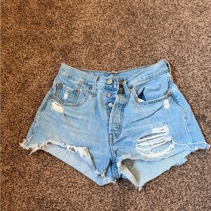 Levi 501High-Waist Denim Shorts